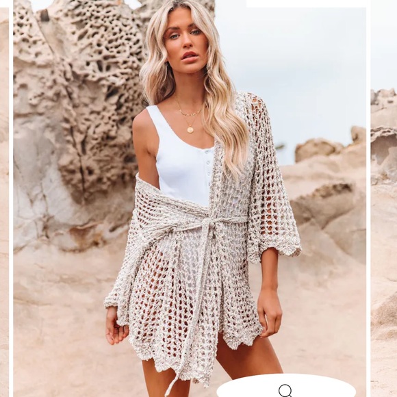 Vici Tops - BEYOND THE HORIZON OPEN KNIT CARDIGAN